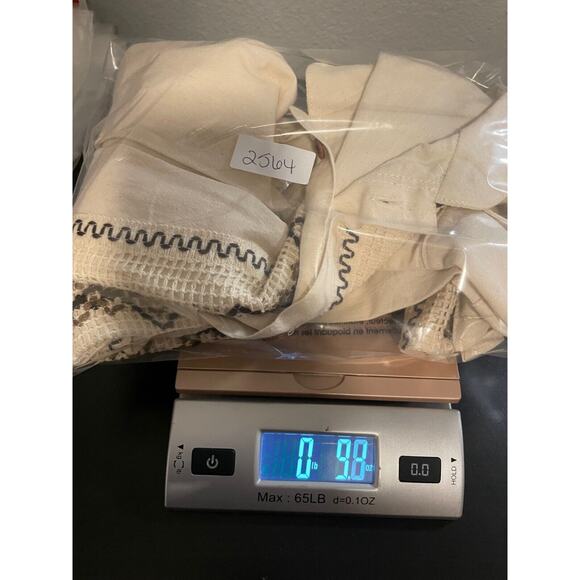 Womens Top Medium Cream Linen Blend Embroidered Button Up Pockets Lagenlook Boho - Picture 6 of 6